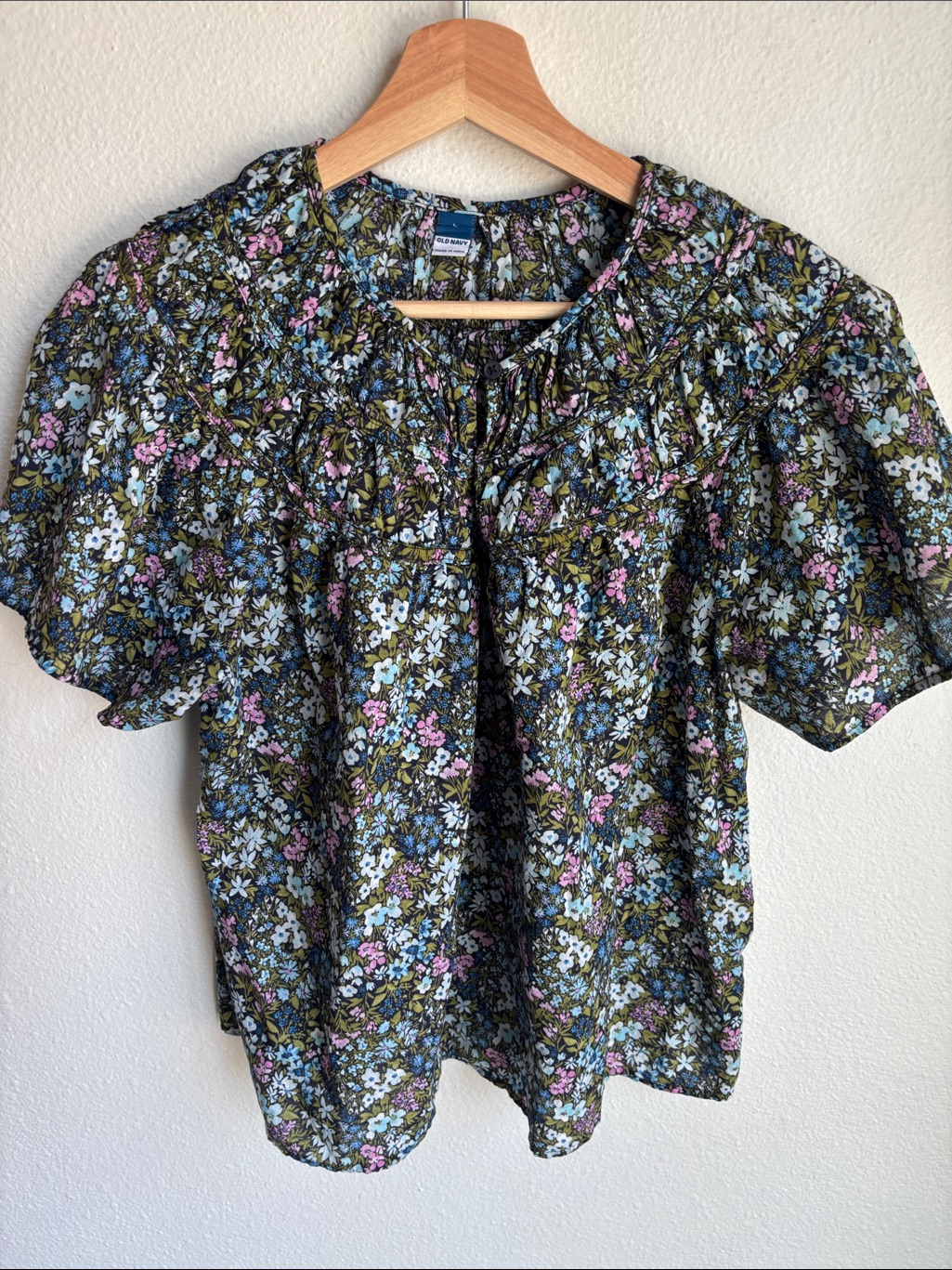 Old Navy Womens Floral Lightweight Cotton Blouse Large